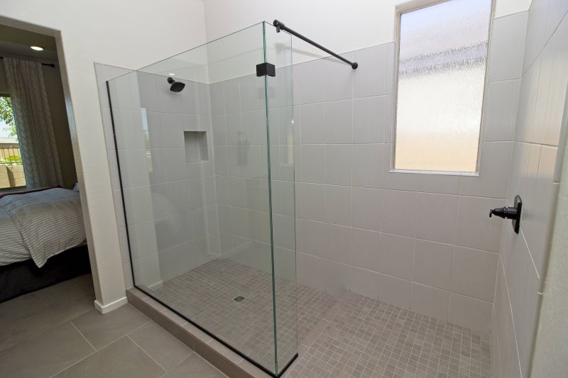 Modern Shower with Built-In Shelves