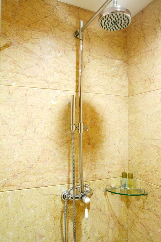 Stylish Shower with Chrome Fixtures